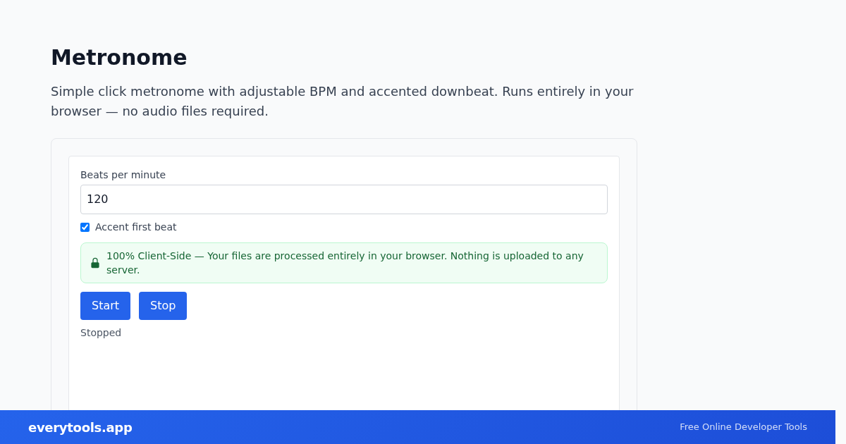 Metronome – Free Online Tool Screenshot