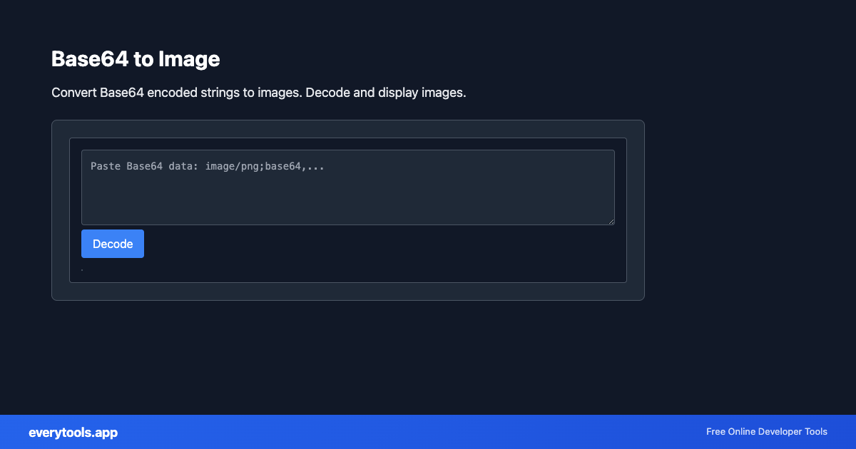 Base64 to Image – Free Online Tool Screenshot