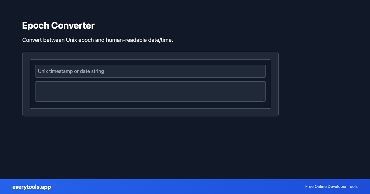 Epoch Converter – Free Online Tool Screenshot