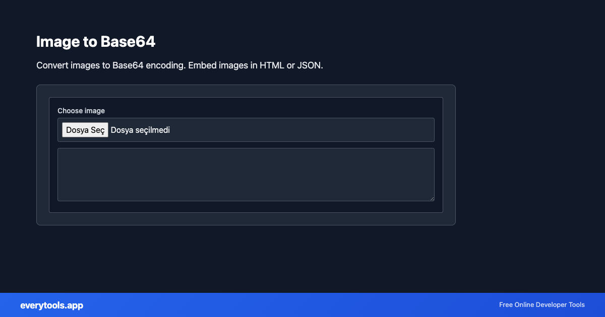 Image to Base64 – Free Online Tool Screenshot