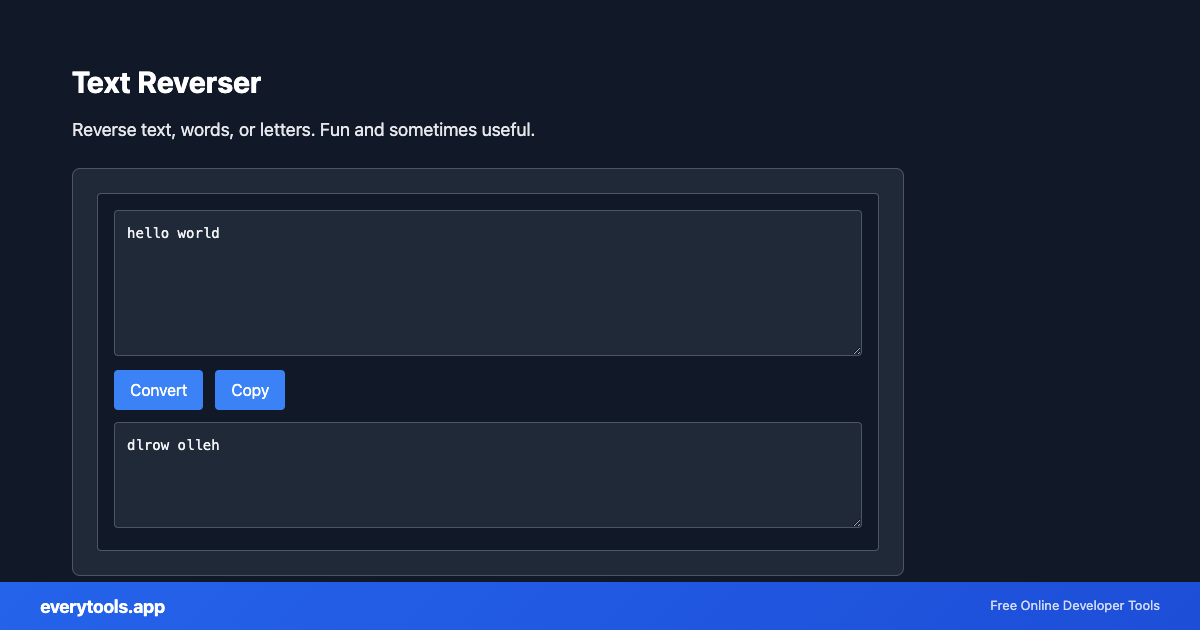 Text Reverser – Free Online Tool Screenshot