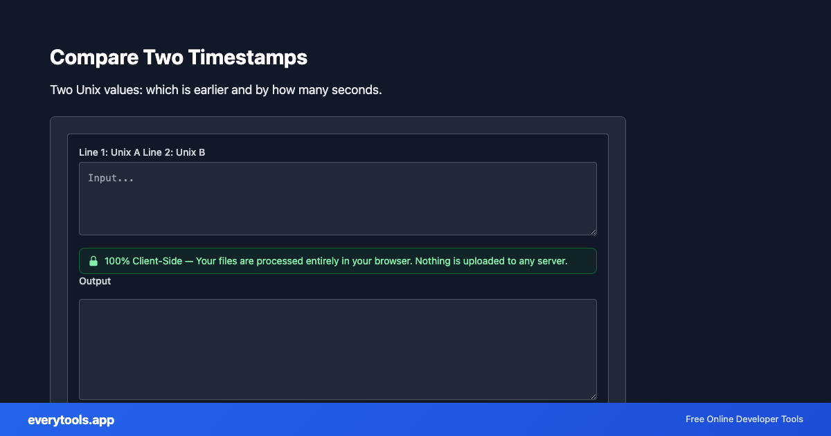 Compare Two Timestamps – Free Online Tool Screenshot