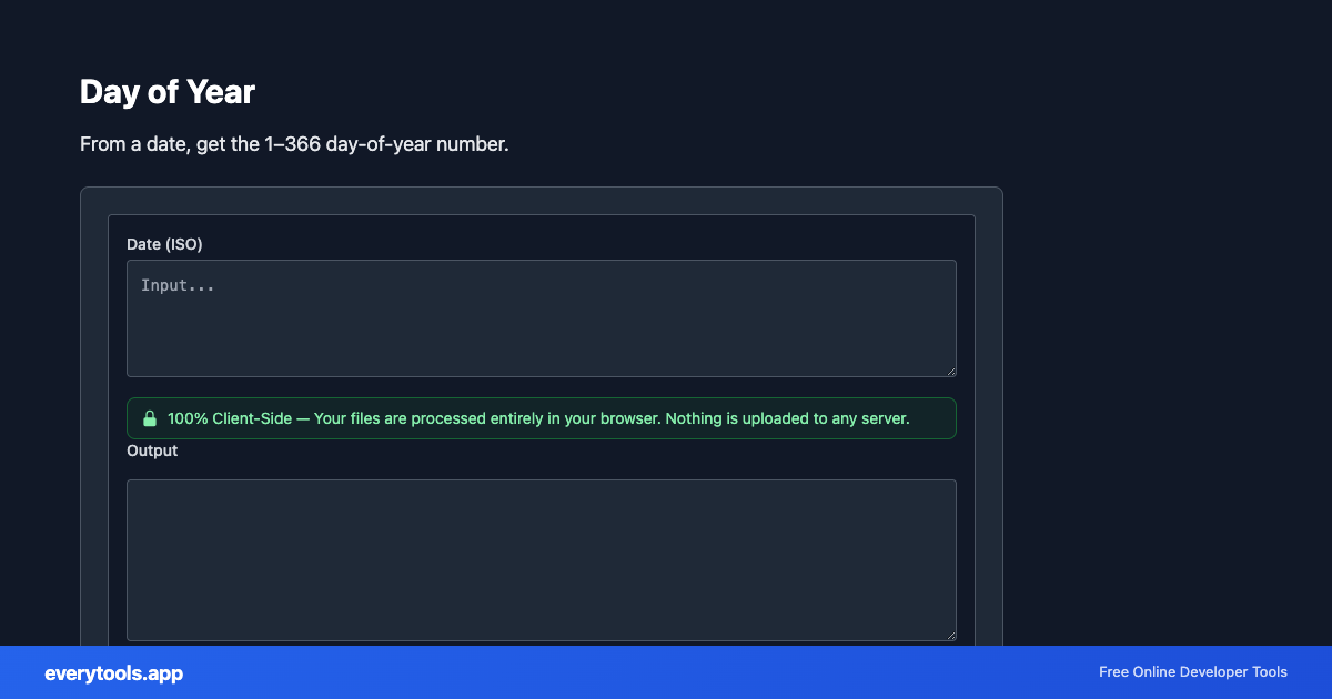Day of Year – Free Online Tool Screenshot