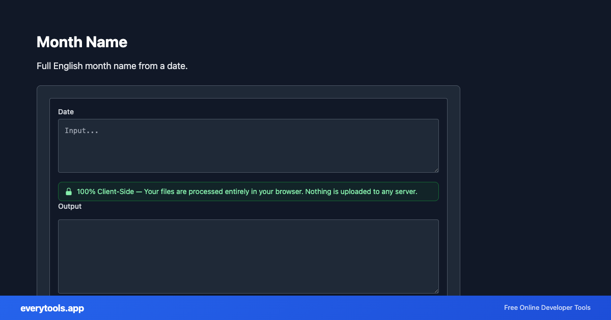 Month Name – Free Online Tool Screenshot