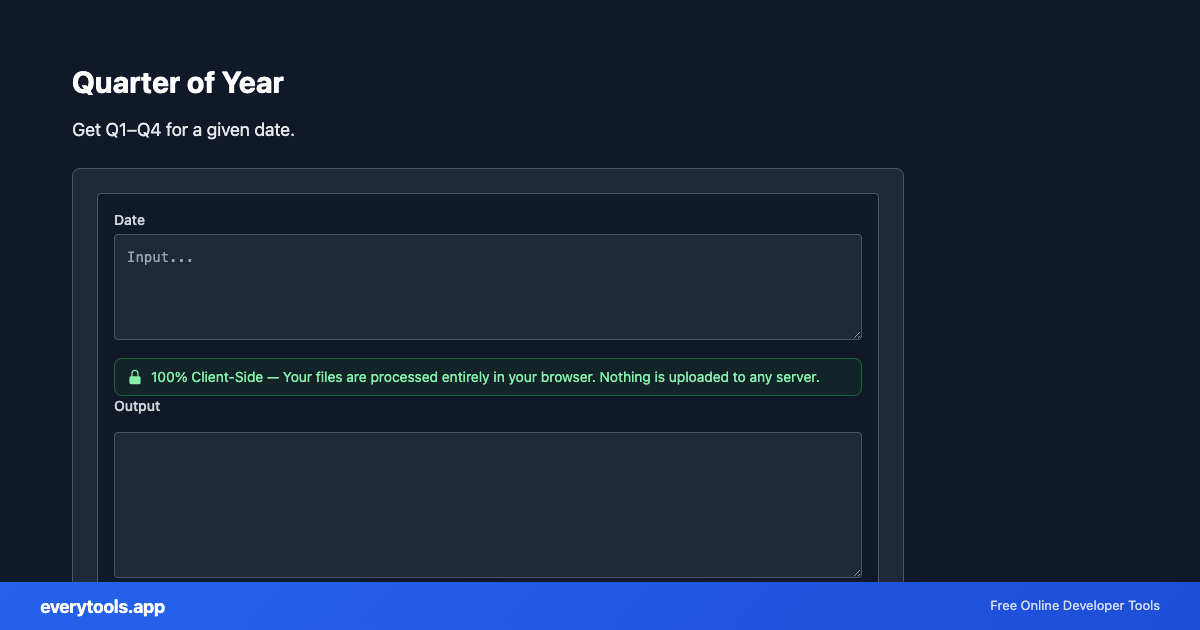 Quarter of Year – Free Online Tool Screenshot