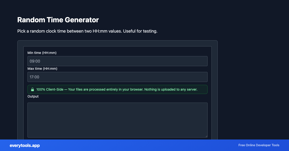 Random Time Generator – Free Online Tool Screenshot