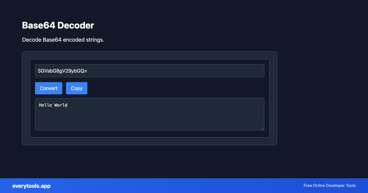 Base64 Decoder – Free Online Tool Screenshot