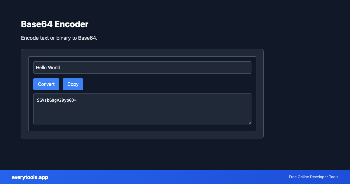 Base64 Encoder – Free Online Tool Screenshot