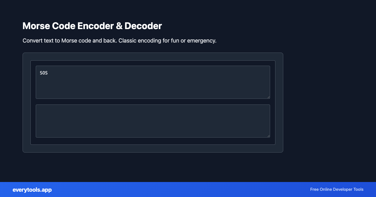 Morse Code Encoder & Decoder – Free Online Tool Screenshot