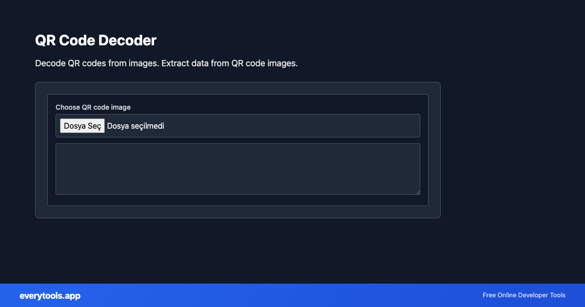QR Code Decoder – Free Online Tool Screenshot