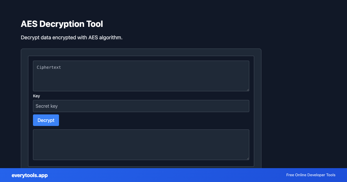 AES Decryption Tool – Free Online Tool Screenshot