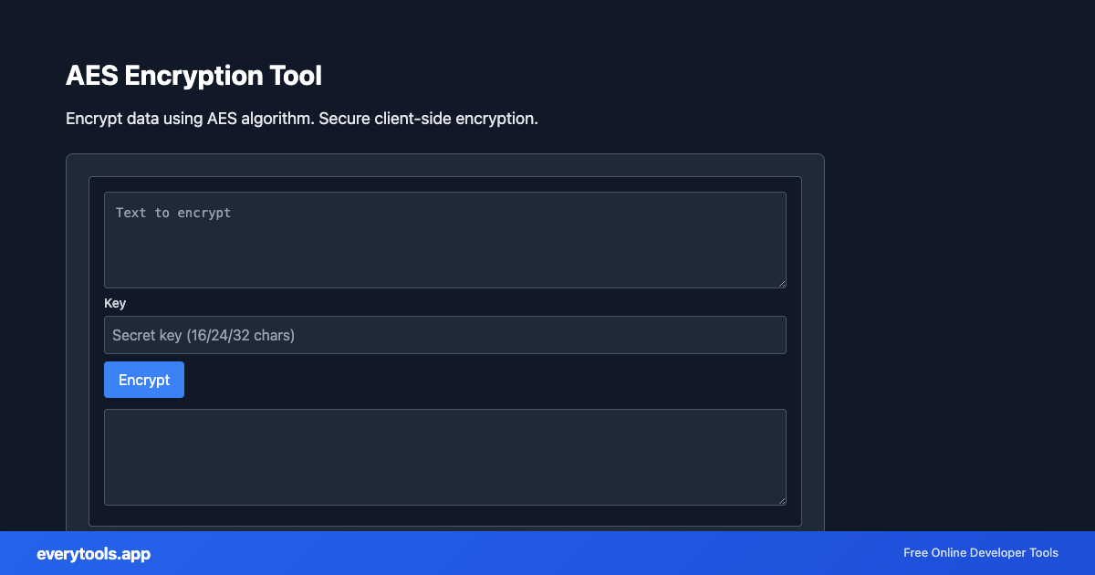 AES Encryption Tool – Free Online Tool Screenshot
