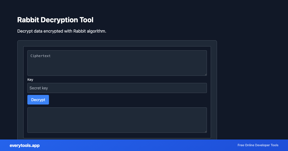 Rabbit Decryption Tool – Free Online Tool Screenshot