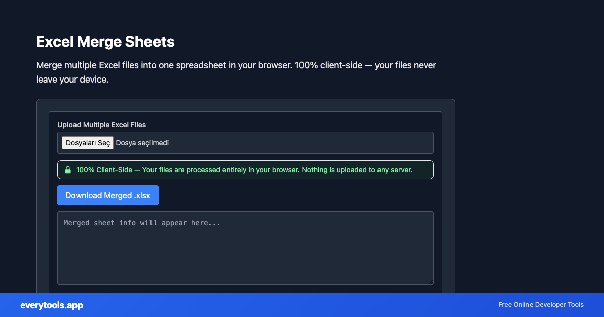 Excel Merge Sheets – Free Online Tool Screenshot