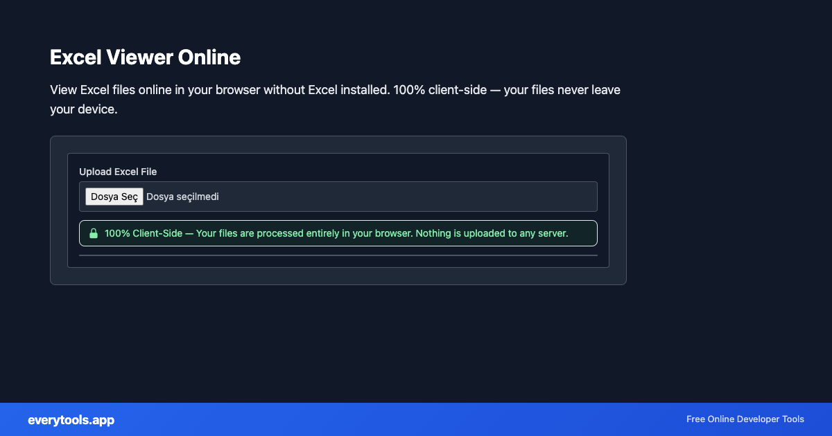 Excel Viewer Online – Free Online Tool Screenshot