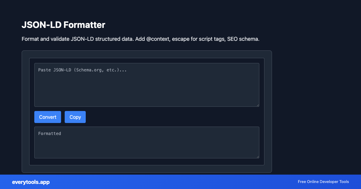 JSON-LD Formatter – Free Online Tool Screenshot