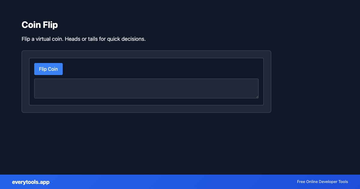 Coin Flip – Free Online Tool Screenshot