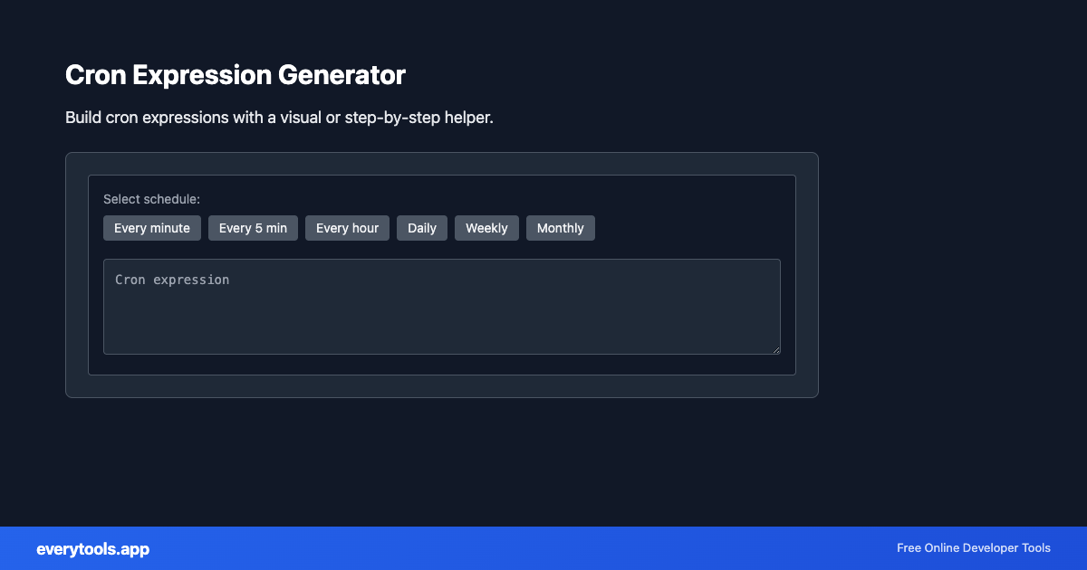 Cron Expression Generator – Free Online Tool Screenshot