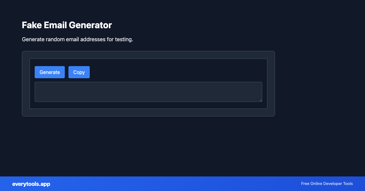 Fake Email Generator – Free Online Tool Screenshot