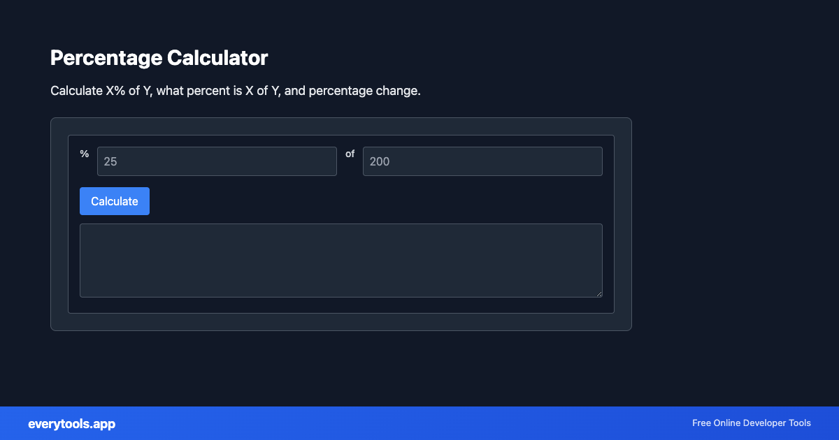 Percentage Calculator – Free Online Tool Screenshot