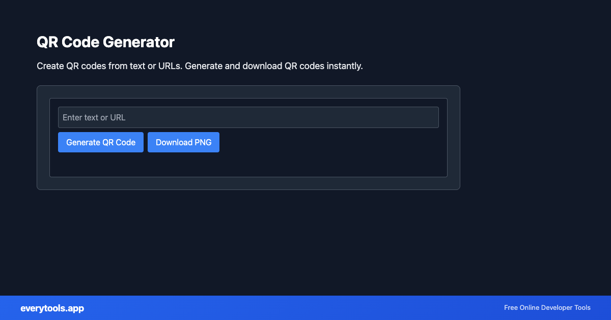 QR Code Generator – Free Online Tool Screenshot