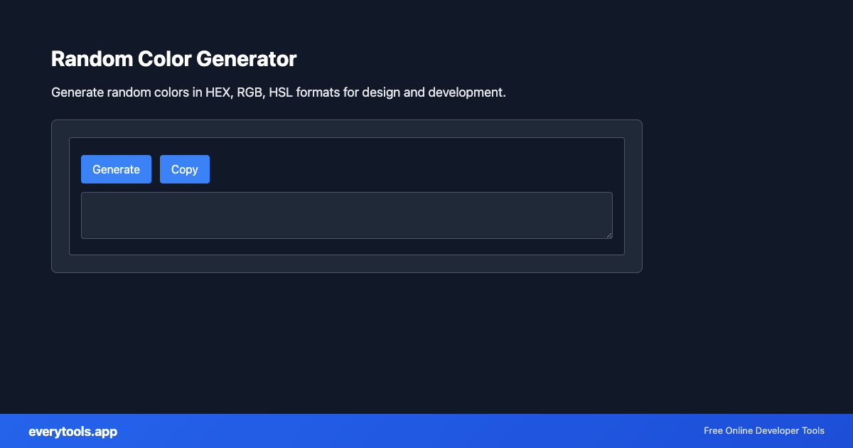 Random Color Generator – Free Online Tool Screenshot