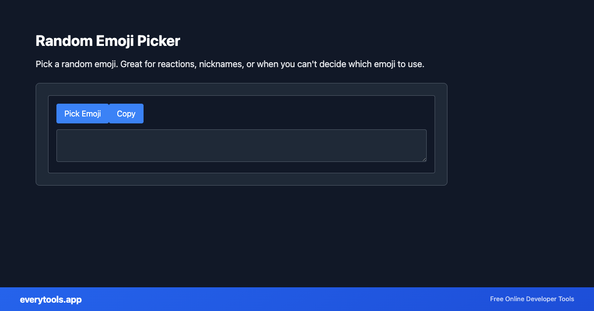 Random Emoji Picker – Free Online Tool Screenshot