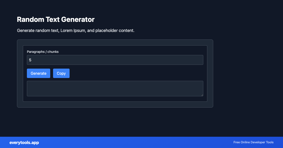 Random Text Generator – Free Online Tool Screenshot
