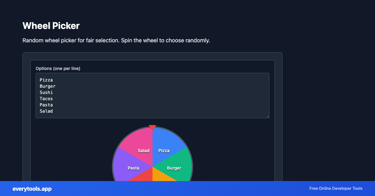 Wheel Picker – Free Online Tool Screenshot
