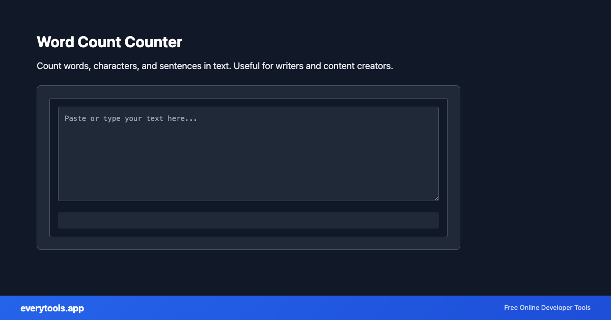 Word Count Counter – Free Online Tool Screenshot