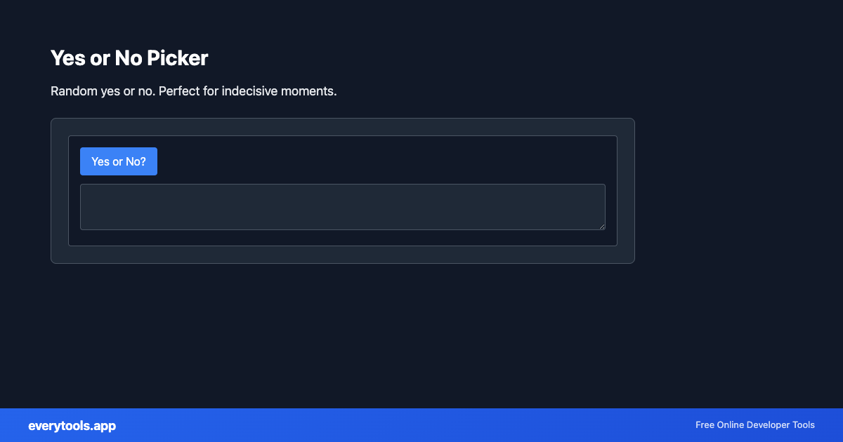 Yes or No Picker – Free Online Tool Screenshot