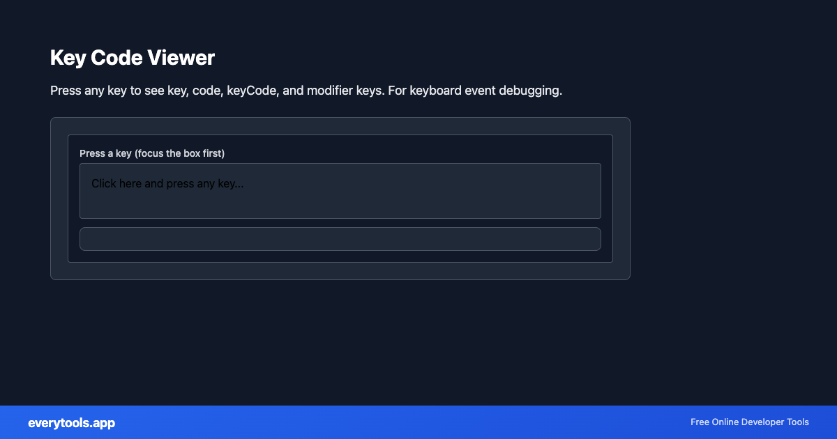 Key Code Viewer – Free Online Tool Screenshot