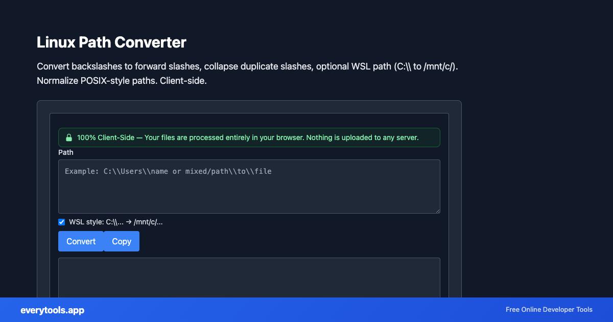 Linux Path Converter – Free Online Tool Screenshot