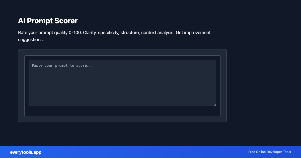 AI Prompt Scorer – Free Online Tool Screenshot
