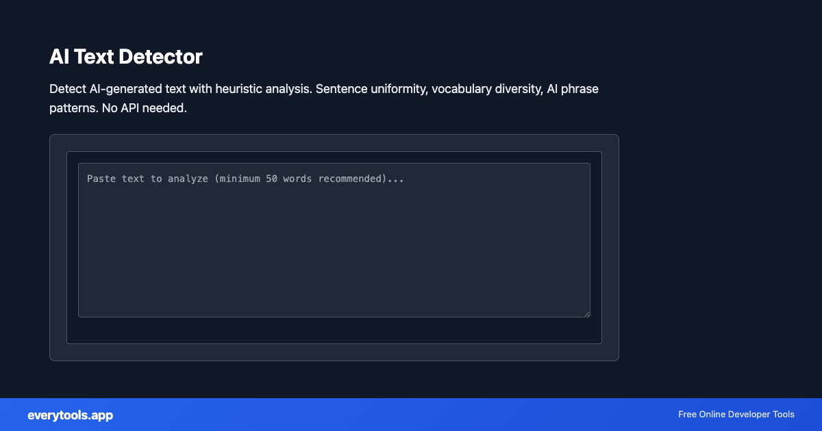AI Text Detector – Free Online Tool Screenshot