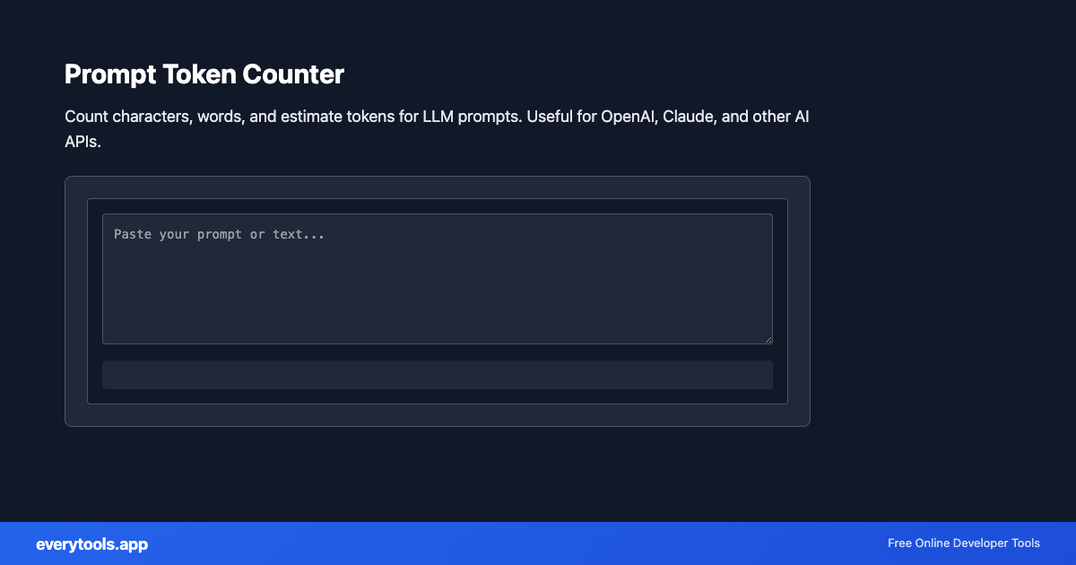 Prompt Token Counter – Free Online Tool Screenshot