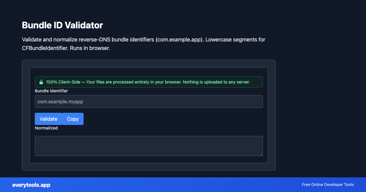 Bundle ID Validator – Free Online Tool Screenshot