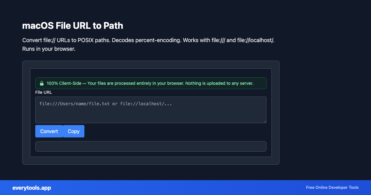 macOS File URL to Path – Free Online Tool Screenshot