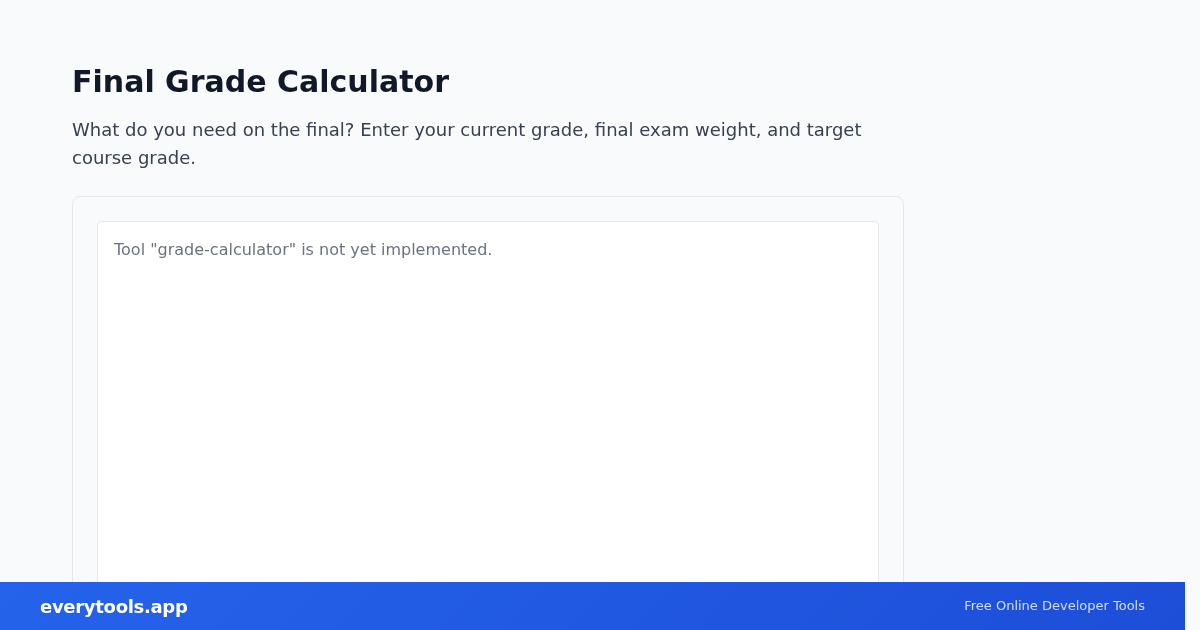 Final Grade Calculator – Free Online Tool Screenshot