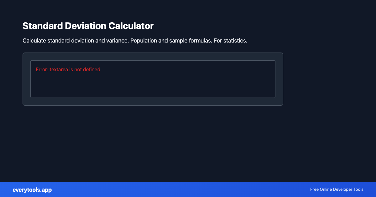 Standard Deviation Calculator – Free Online Tool Screenshot