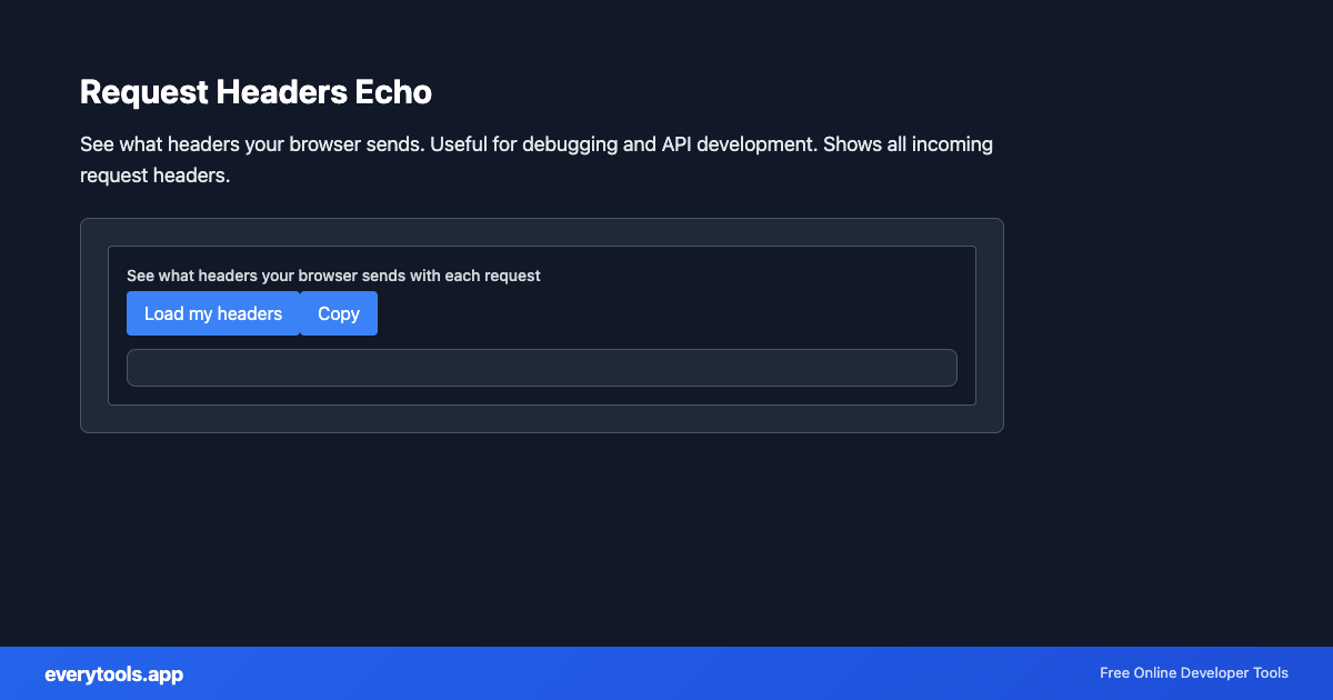 Request Headers Echo – Free Online Tool Screenshot