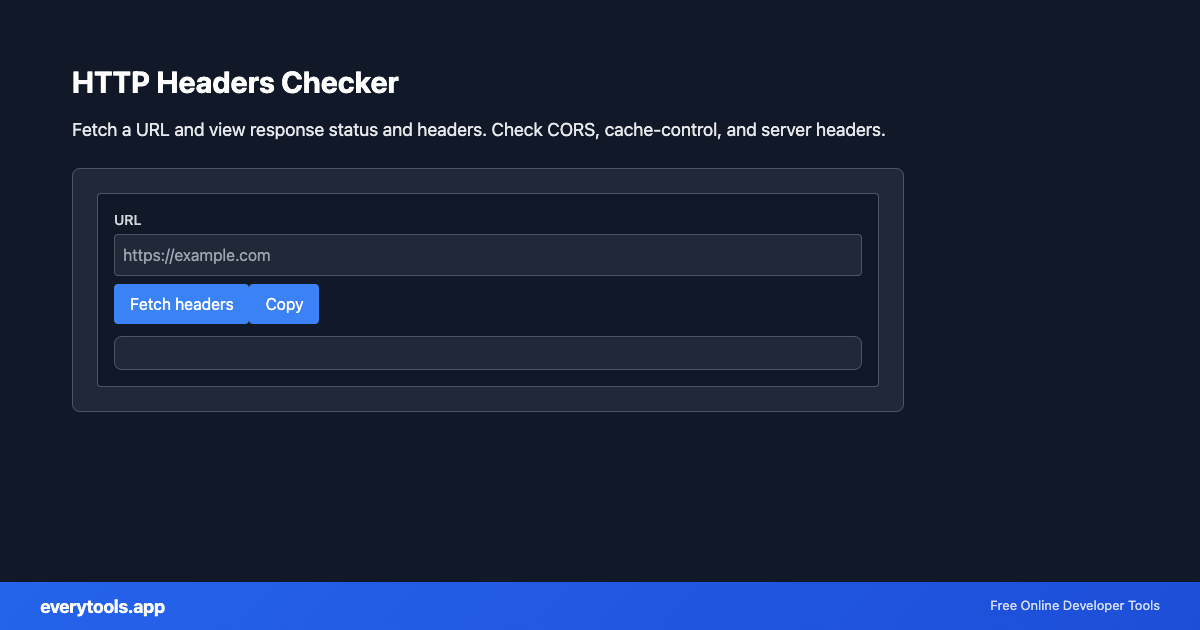 HTTP Headers Checker – Free Online Tool Screenshot