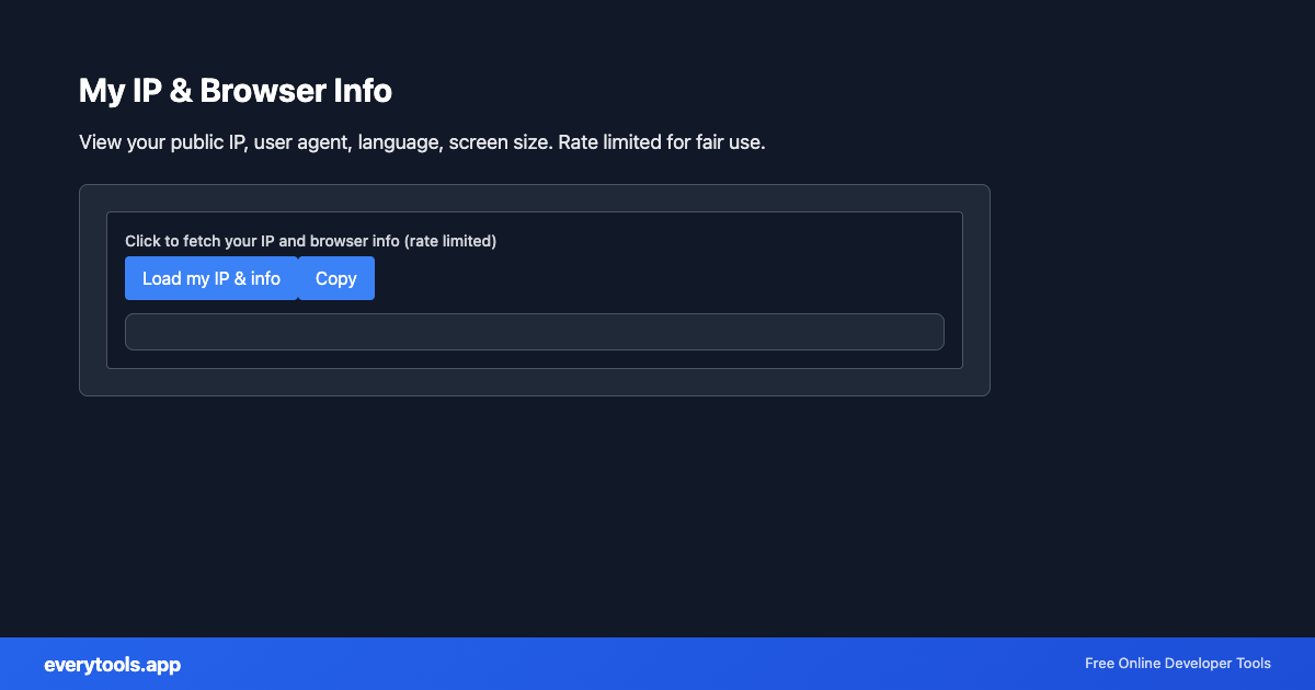 My IP & Browser Info – Free Online Tool Screenshot