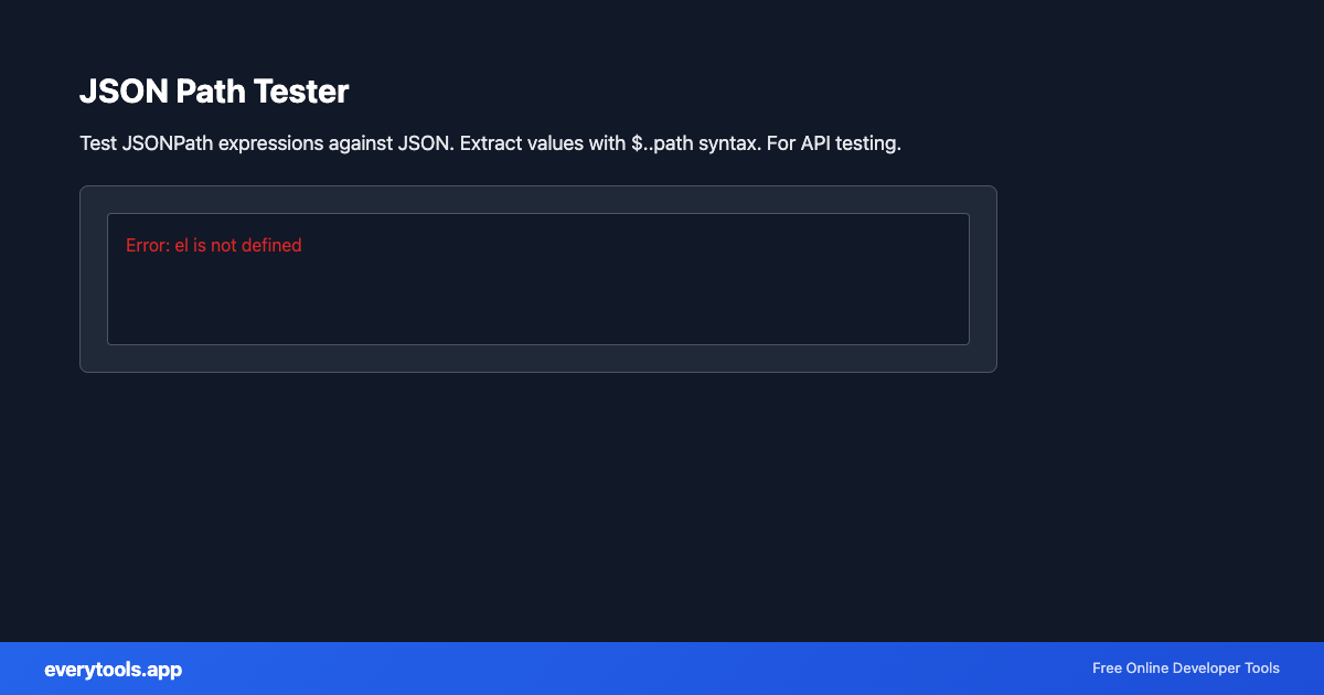 JSON Path Tester – Free Online Tool Screenshot