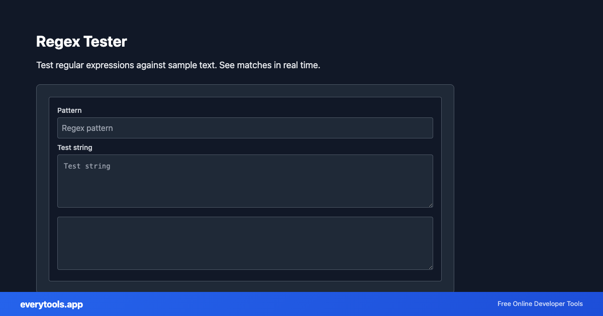 Regex Tester – Free Online Tool Screenshot
