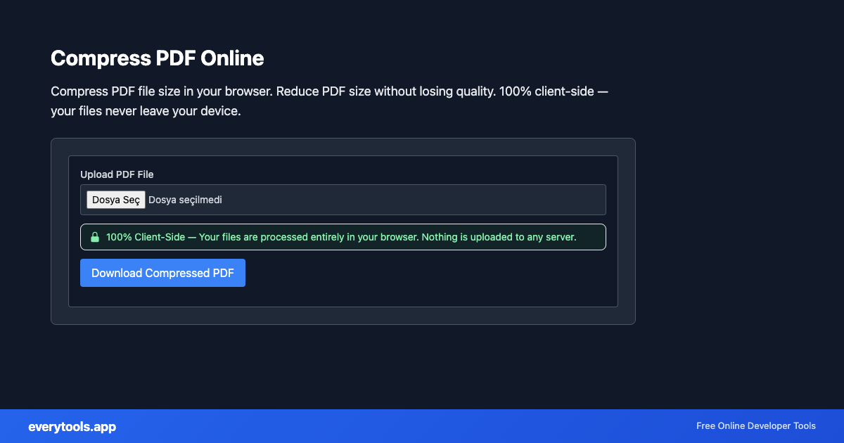 PDF Compress – Free Online Tool Screenshot