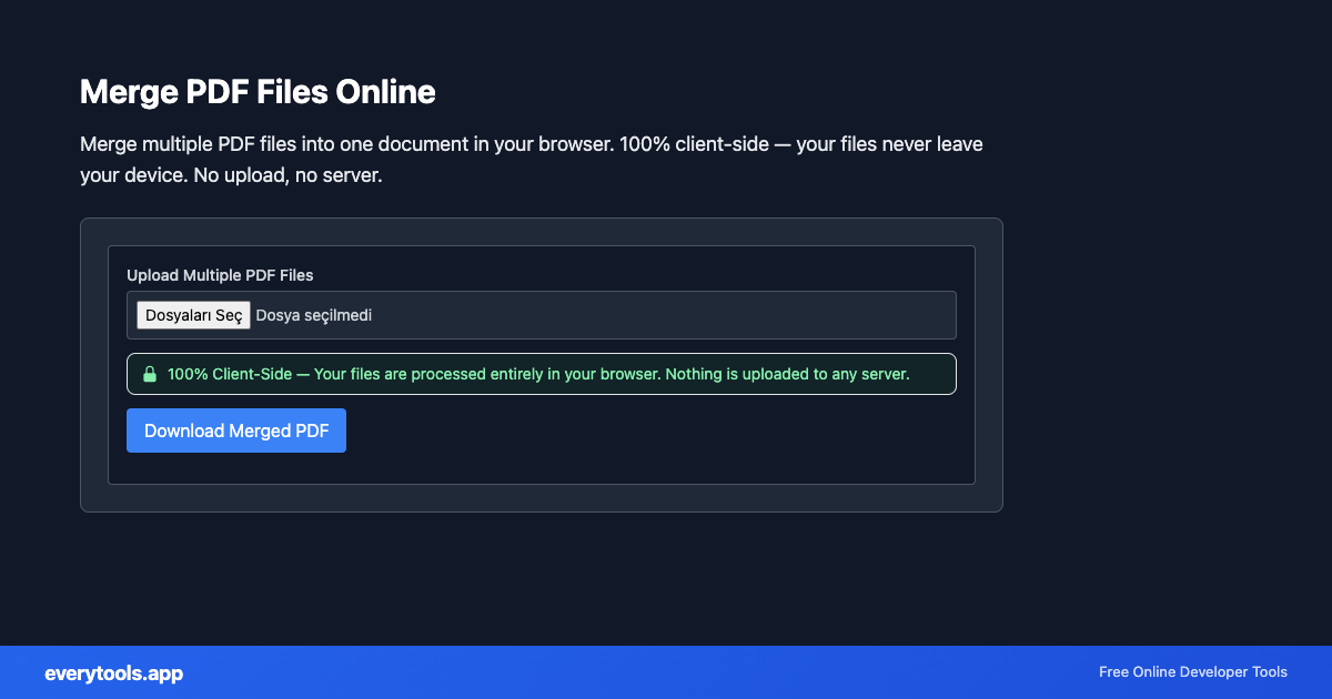 PDF Merge – Free Online Tool Screenshot
