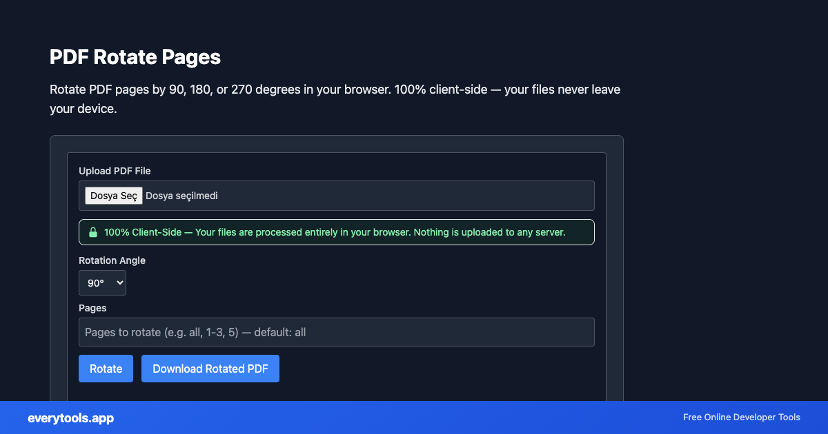 PDF Rotate Pages – Free Online Tool Screenshot