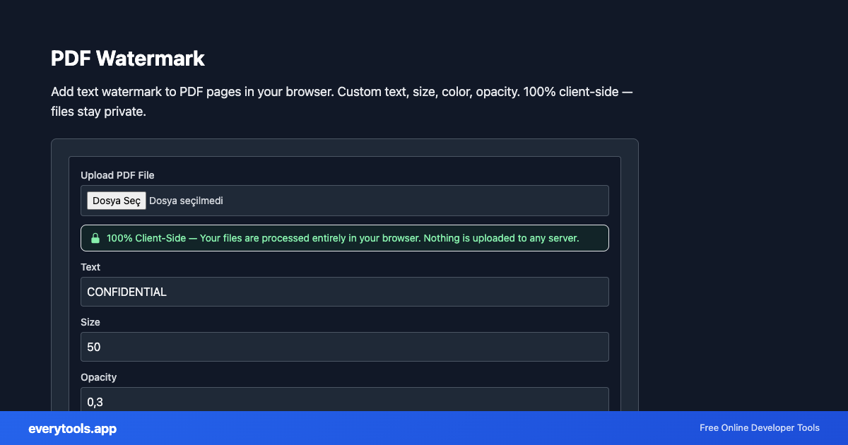 PDF Watermark – Free Online Tool Screenshot