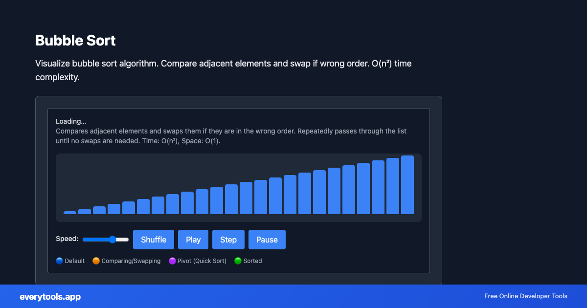 Bubble Sort – Free Online Tool Screenshot